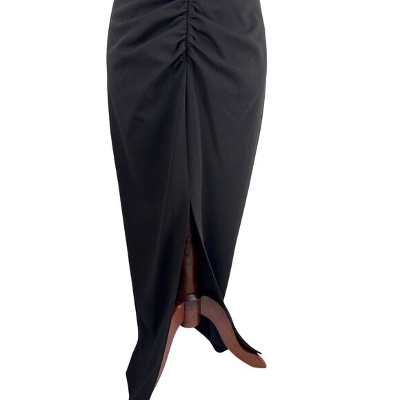 X BY XSCAPE ILLUSION BOAT NECK SHORT SLEEVE DRESS IN BLACK NWT WOMEN'S SIZE 8P - Picture 8 of 15